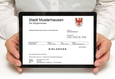 Informator auf dem Tablet